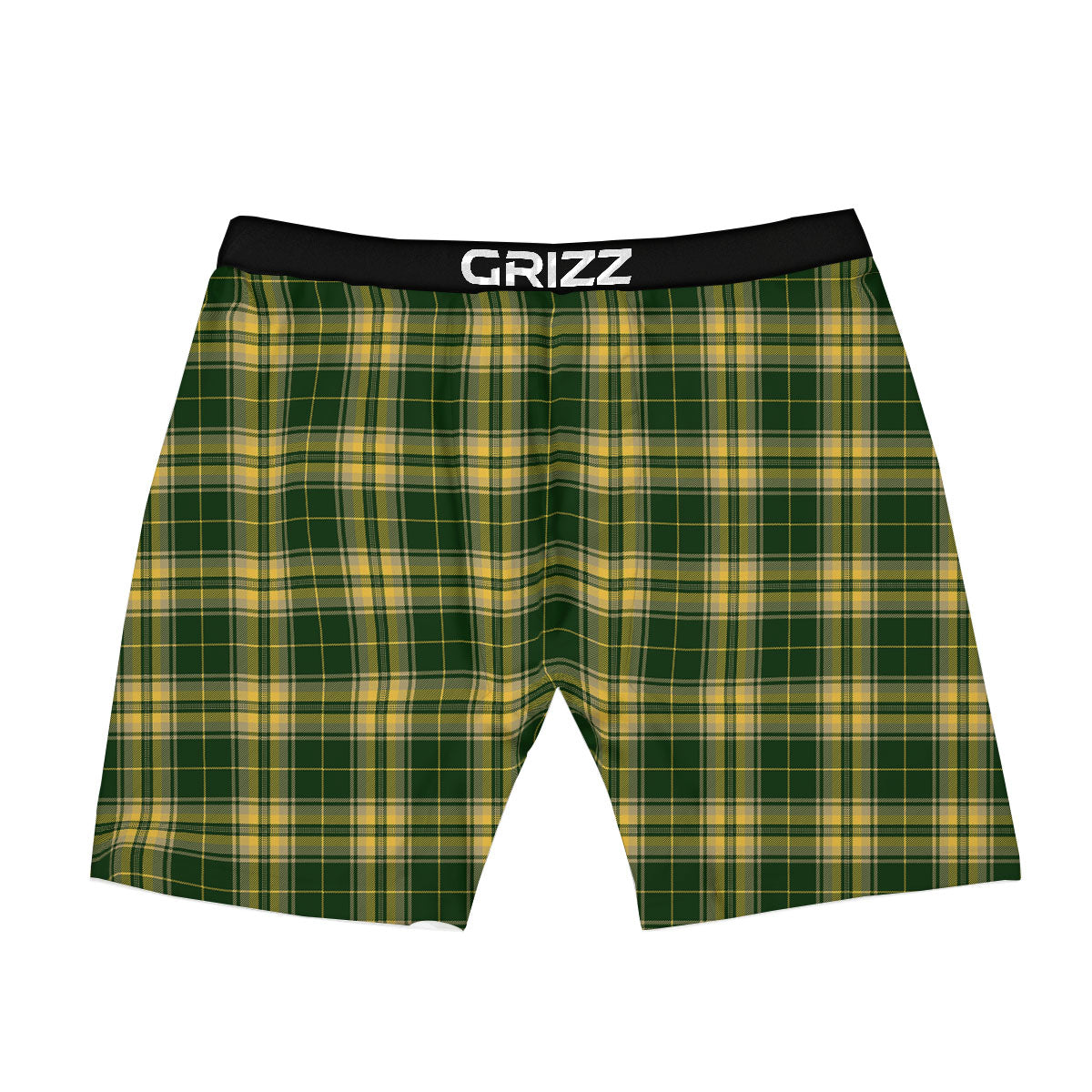 Stewart Tartan Yellow And Green Print Boxer Briefs-grizzshop