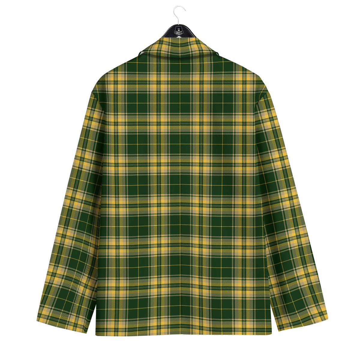 Stewart Tartan Yellow And Green Print Men's Sport Coat-grizzshop