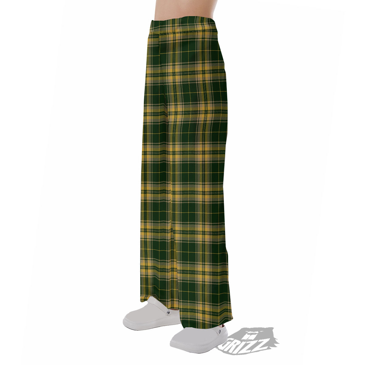 Stewart Tartan Yellow And Green Print Pajama Pants-grizzshop