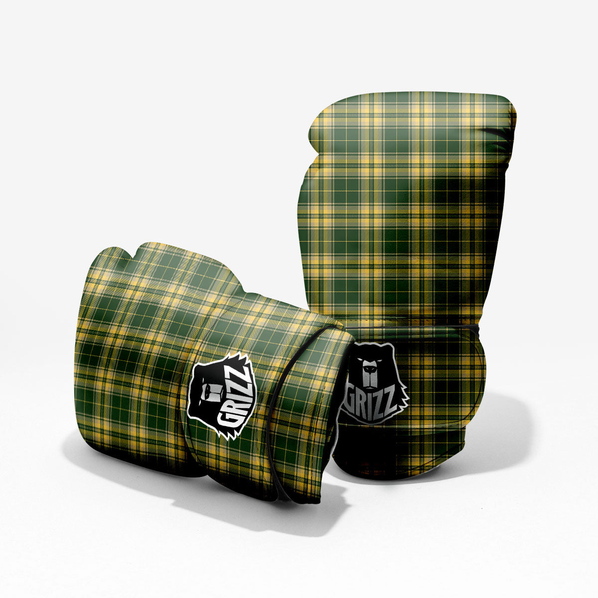 Stewart Tartan Yellow And Green Print Pro Boxing Glove