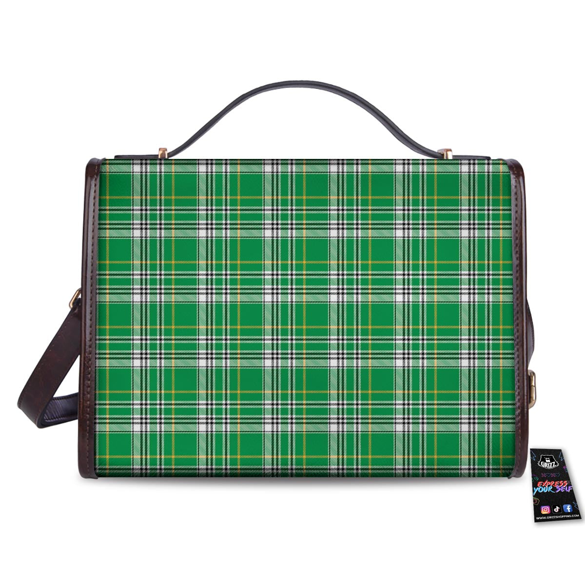 Stewart Plaid Saint Patrick's Day Print Pattern Women's Satchel Bag