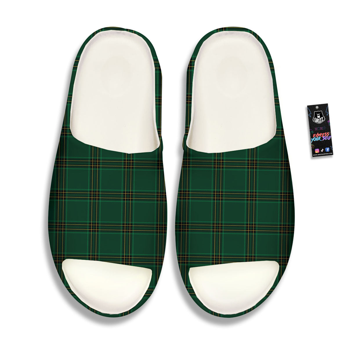 Stewart Tartan Green Print Pattern Sandals-grizzshop