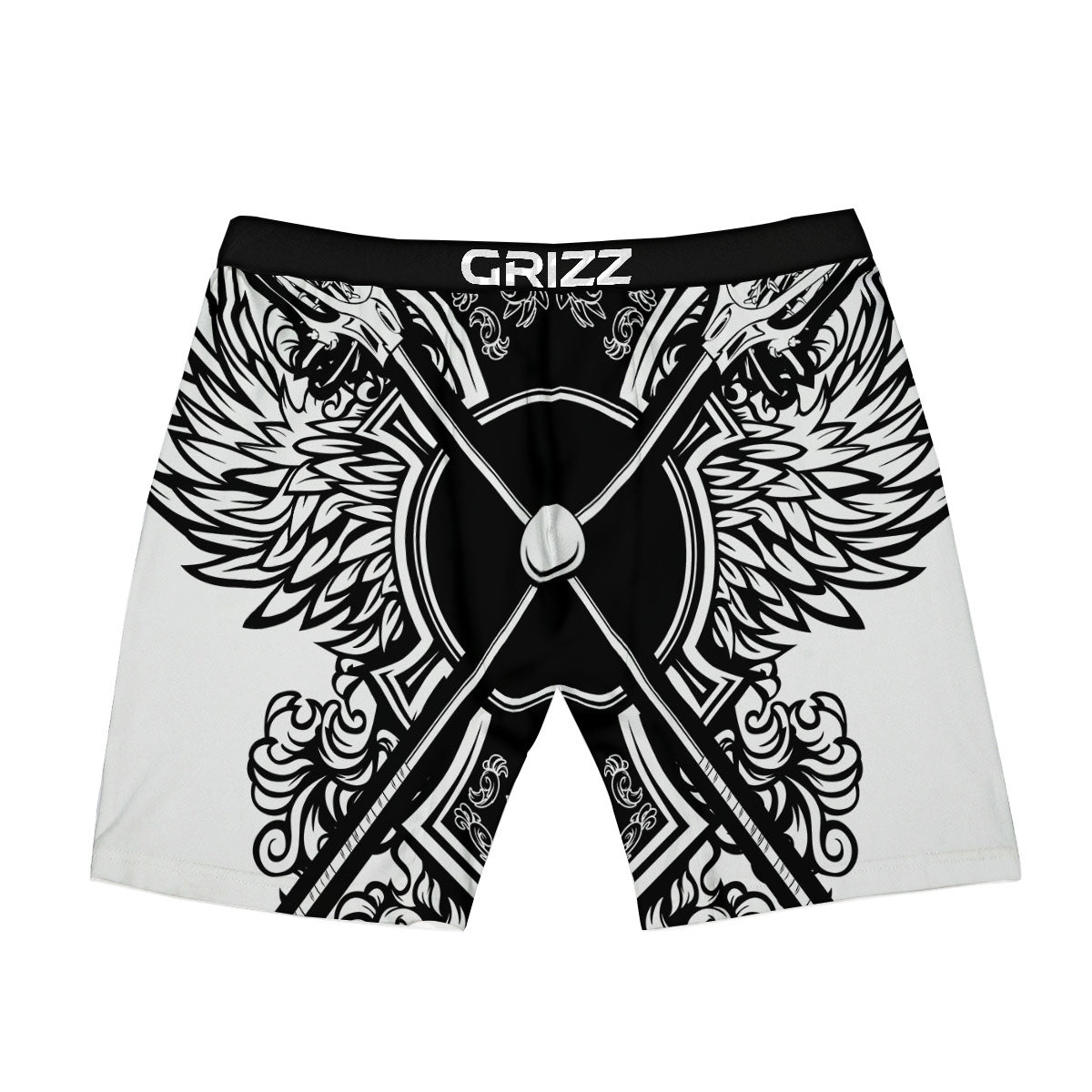 Sticks Lacrosse Ornate Wing Print Boxer Briefs-grizzshop