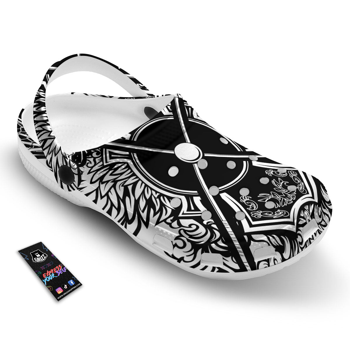 Sticks Lacrosse Ornate Wing Print Clog-grizzshop