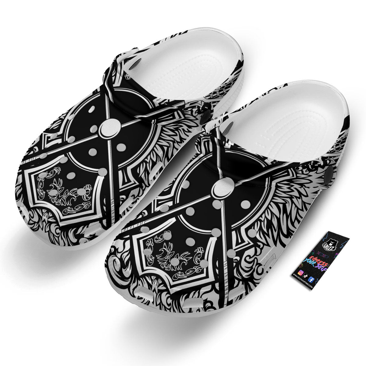 Sticks Lacrosse Ornate Wing Print Clog-grizzshop