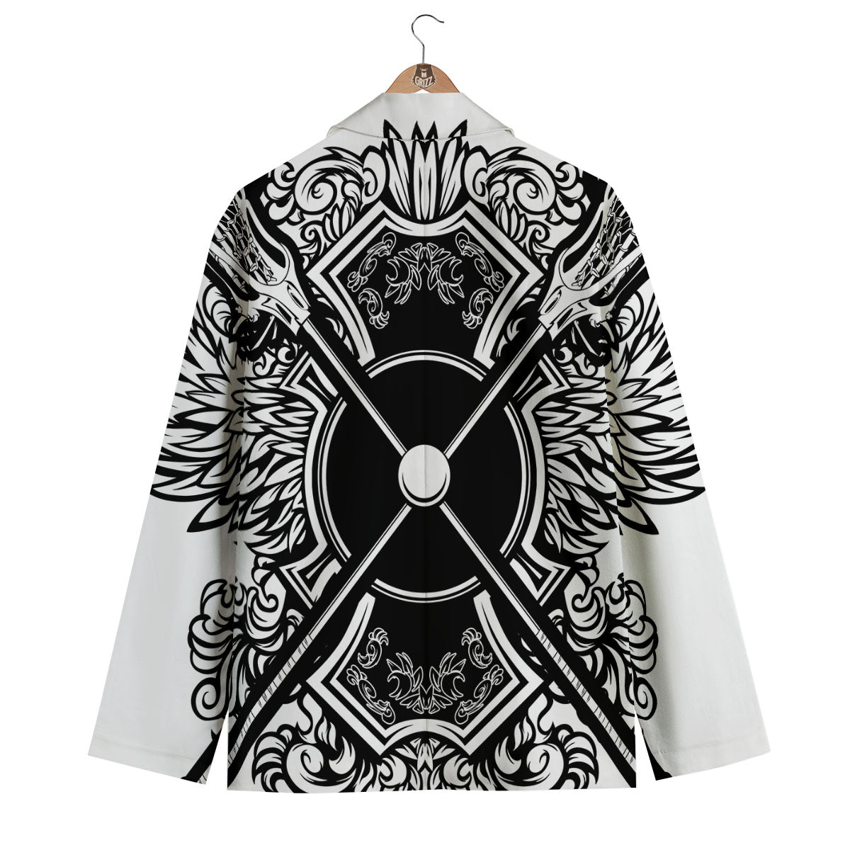 Sticks Lacrosse Ornate Wing Print Men's Blazer-grizzshop