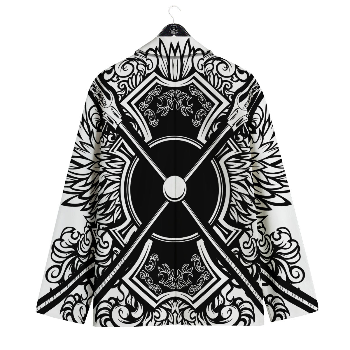 Sticks Lacrosse Ornate Wing Print Men's Sport Coat-grizzshop