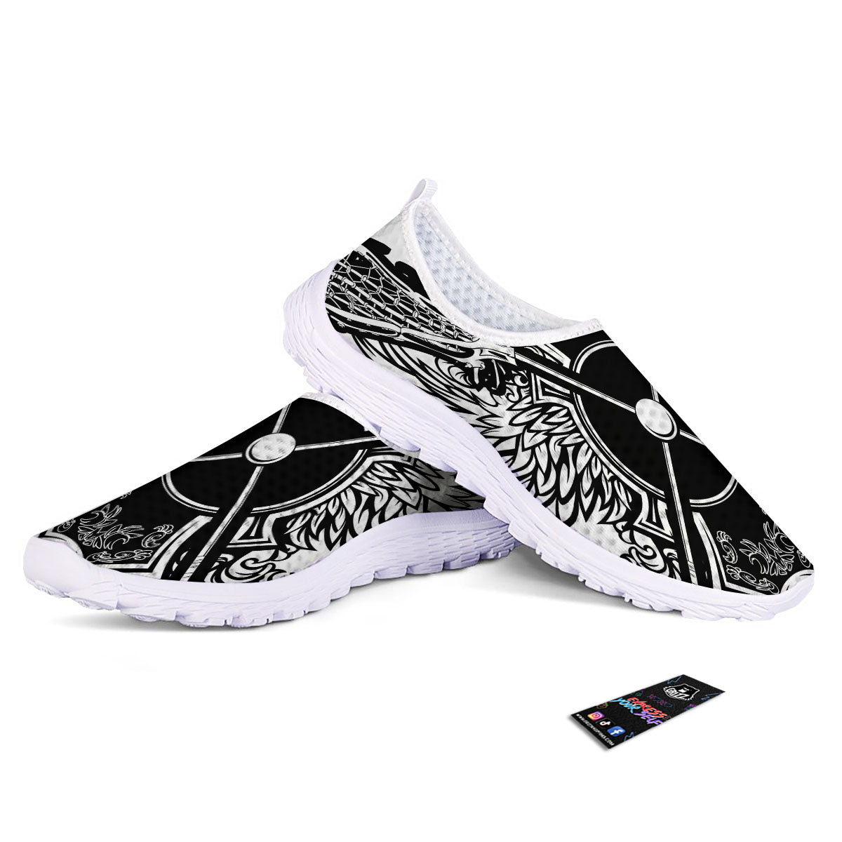 Sticks Lacrosse Ornate Wing Print Nurse Shoes-grizzshop