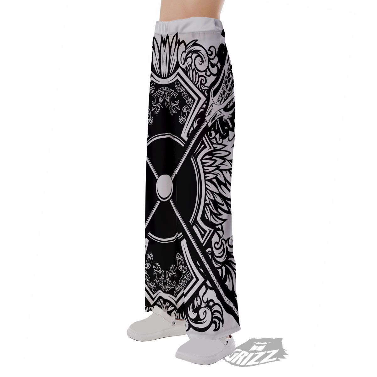 Sticks Lacrosse Ornate Wing Print Pajama Pants-grizzshop
