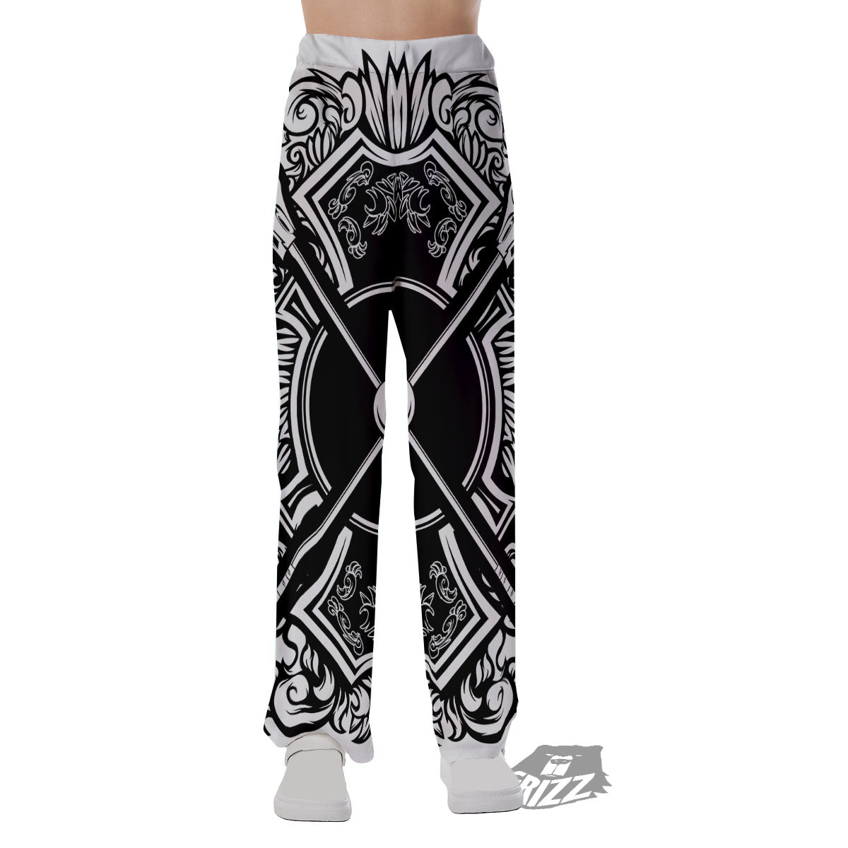 Sticks Lacrosse Ornate Wing Print Pajama Pants-grizzshop
