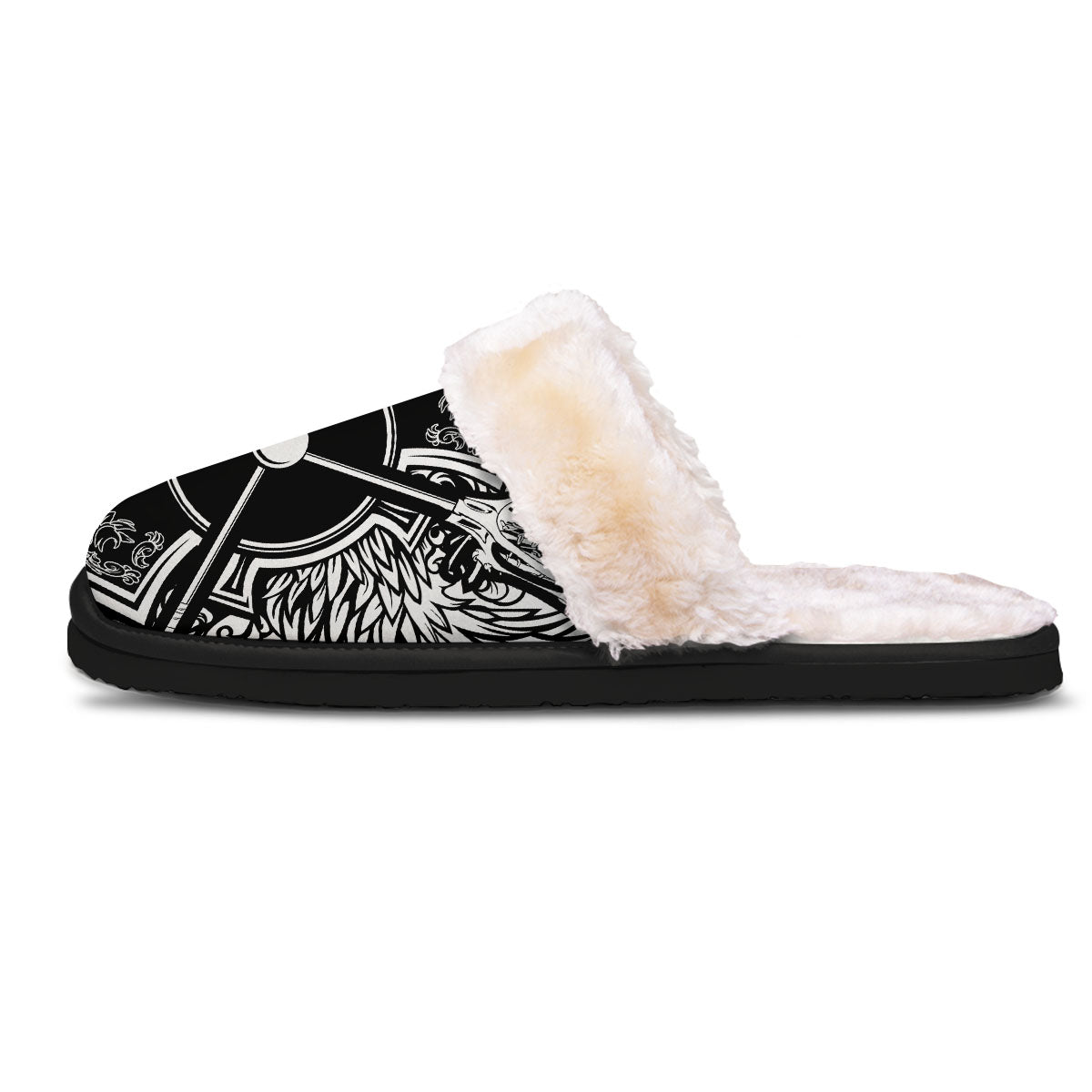 Sticks Lacrosse Ornate Wing Print Slippers-grizzshop