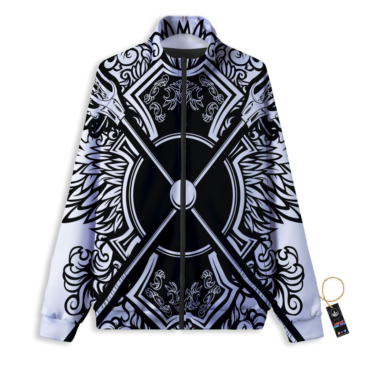 Sticks Lacrosse Ornate Wing Print Track Jacket-grizzshop