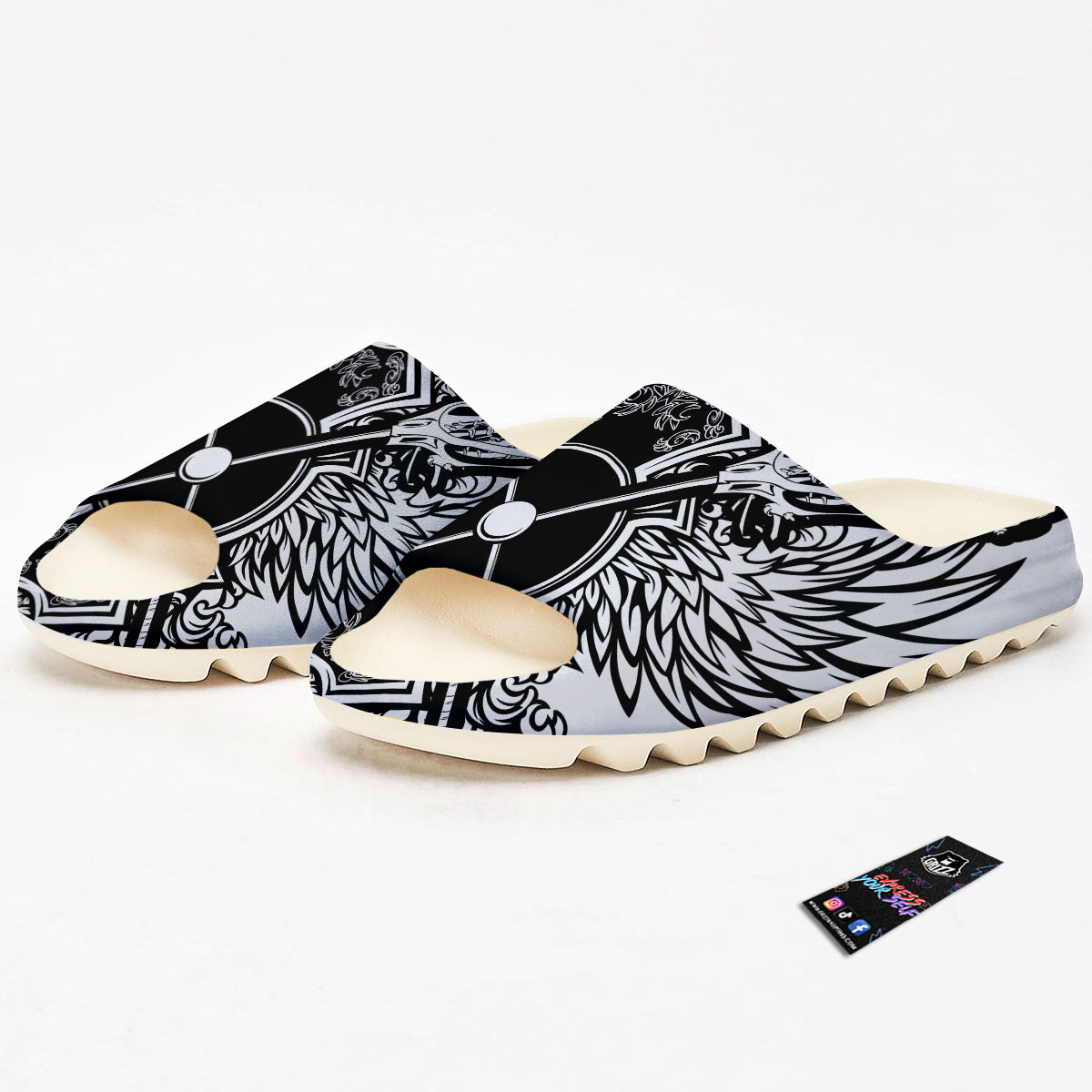 Sticks Lacrosse Ornate Wing Print Sandals-grizzshop