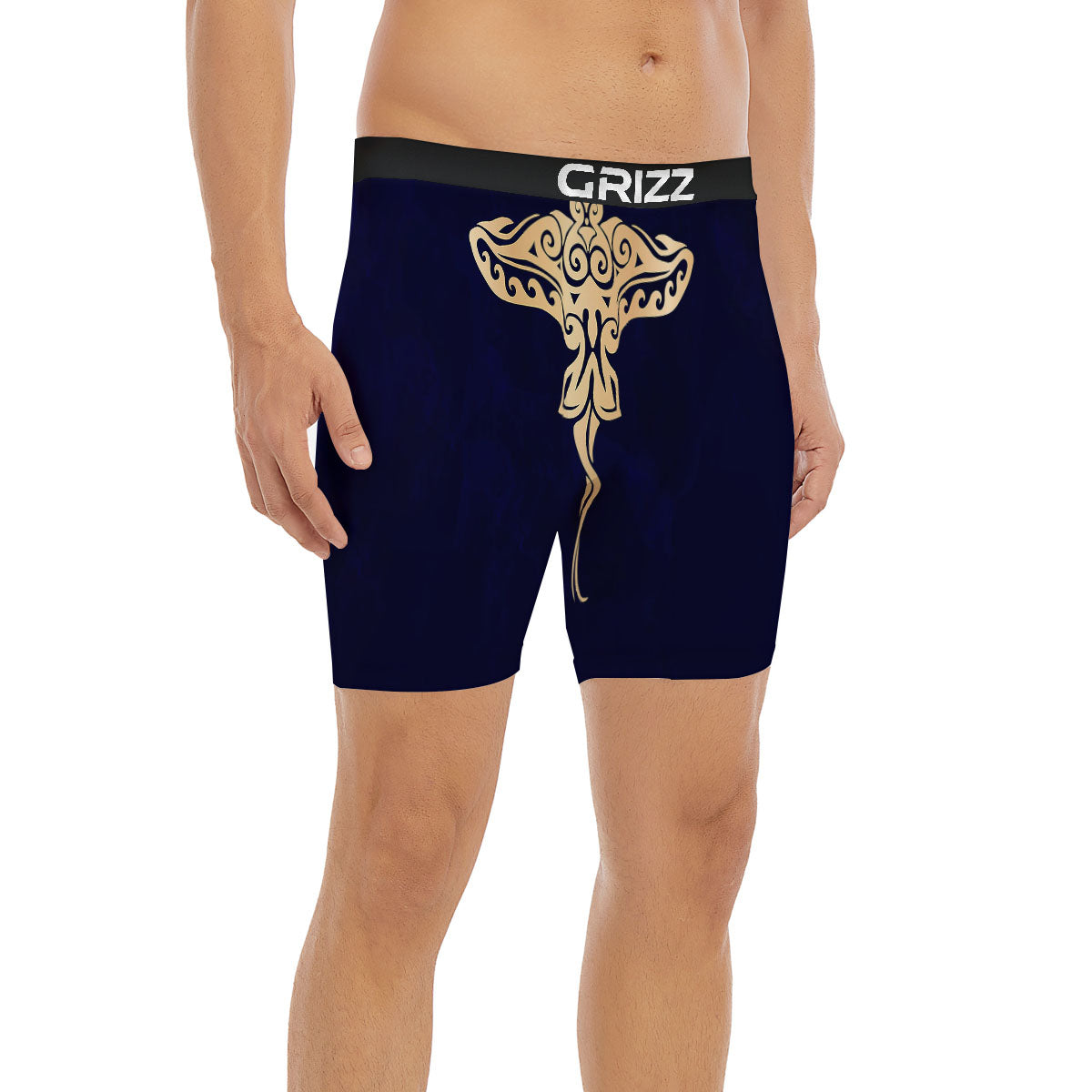 Stingray Spiritual Golden Print Boxer Briefs-grizzshop