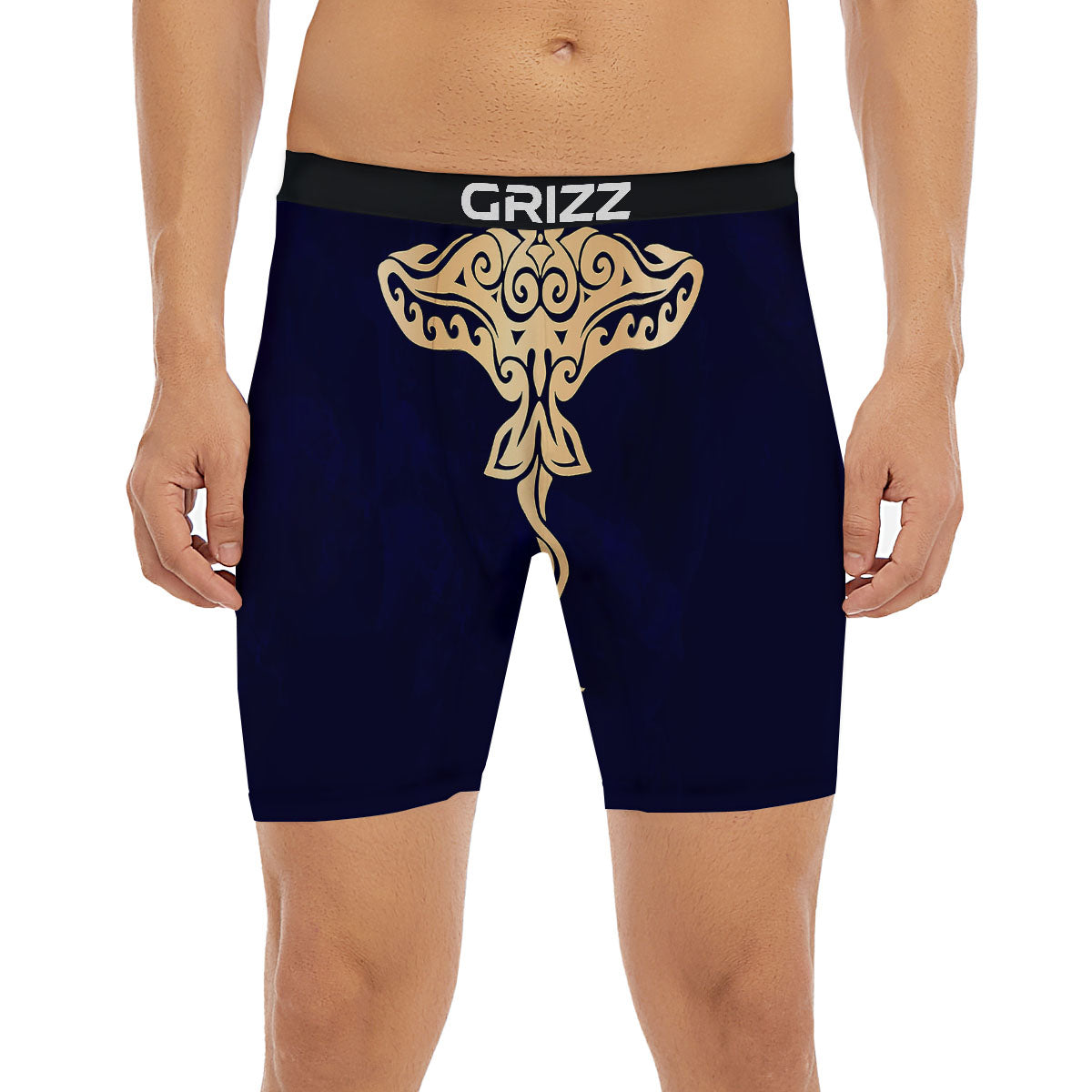 Stingray Spiritual Golden Print Boxer Briefs-grizzshop
