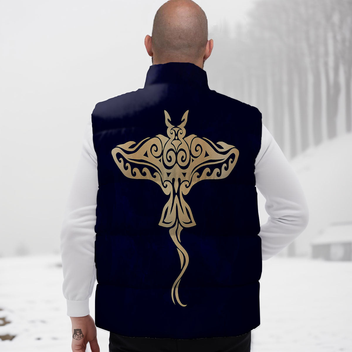 Stingray Spiritual Golden Print Down Vest