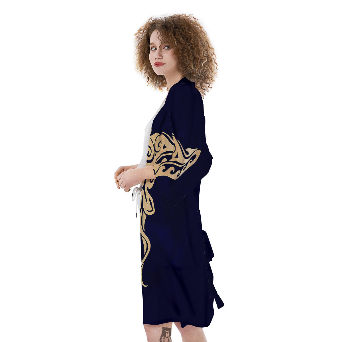 Stingray Spiritual Golden Print Kimono-grizzshop