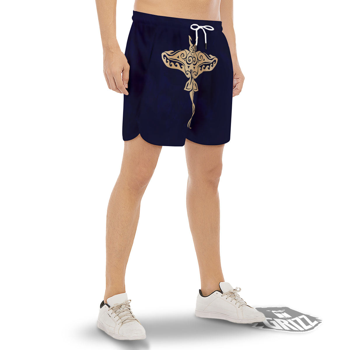 Stingray Spiritual Golden Print Men's Gym Shorts-grizzshop