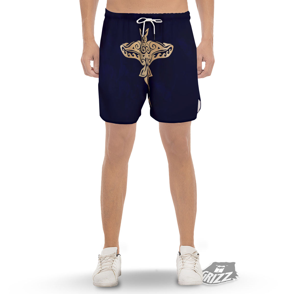 Stingray Spiritual Golden Print Men's Gym Shorts-grizzshop