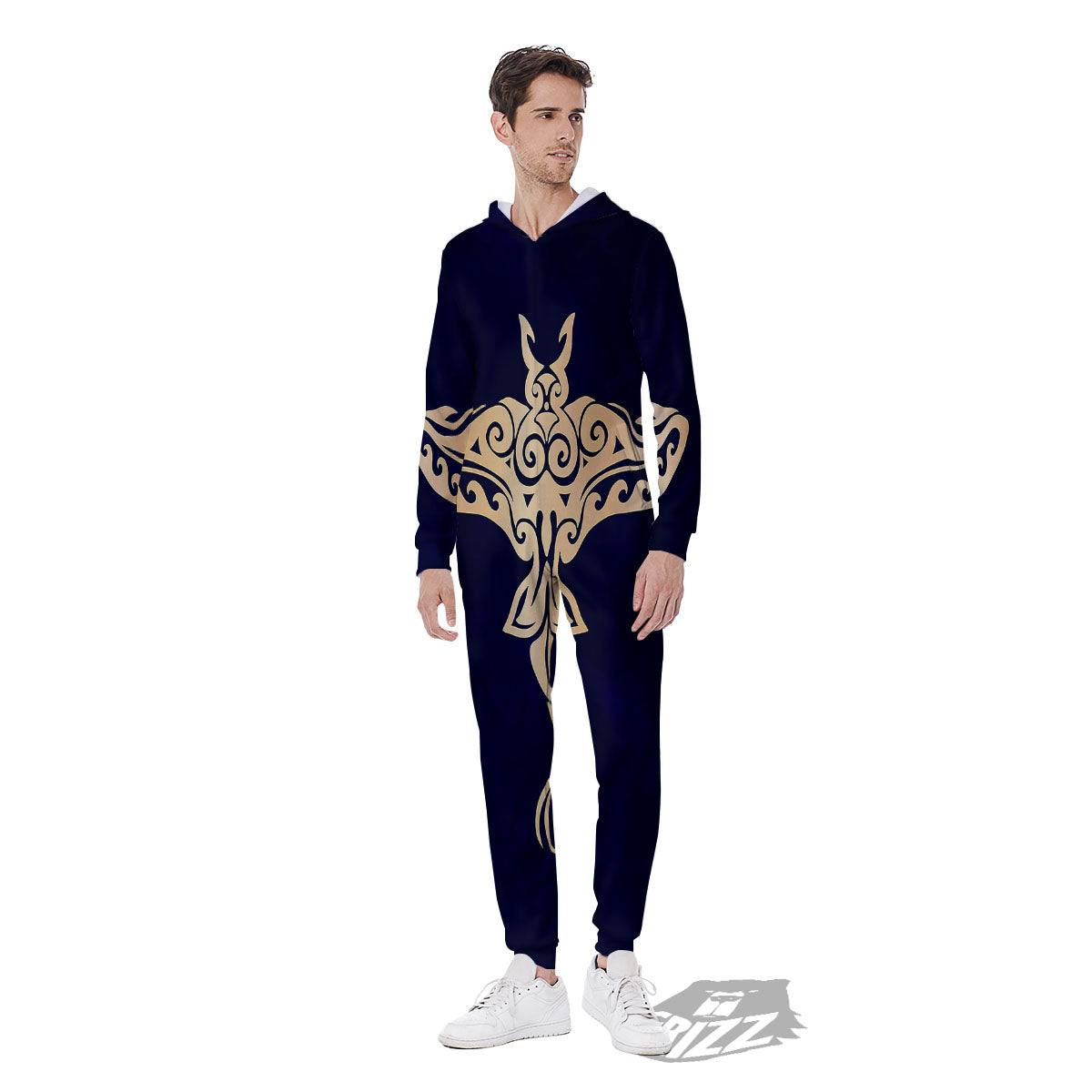 Stingray Spiritual Golden Print Men's Jumpsuit-grizzshop