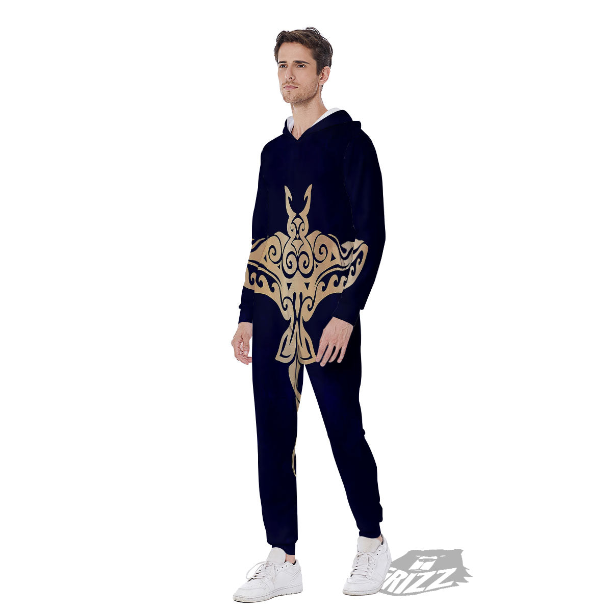 Stingray Spiritual Golden Print Men's Jumpsuit-grizzshop