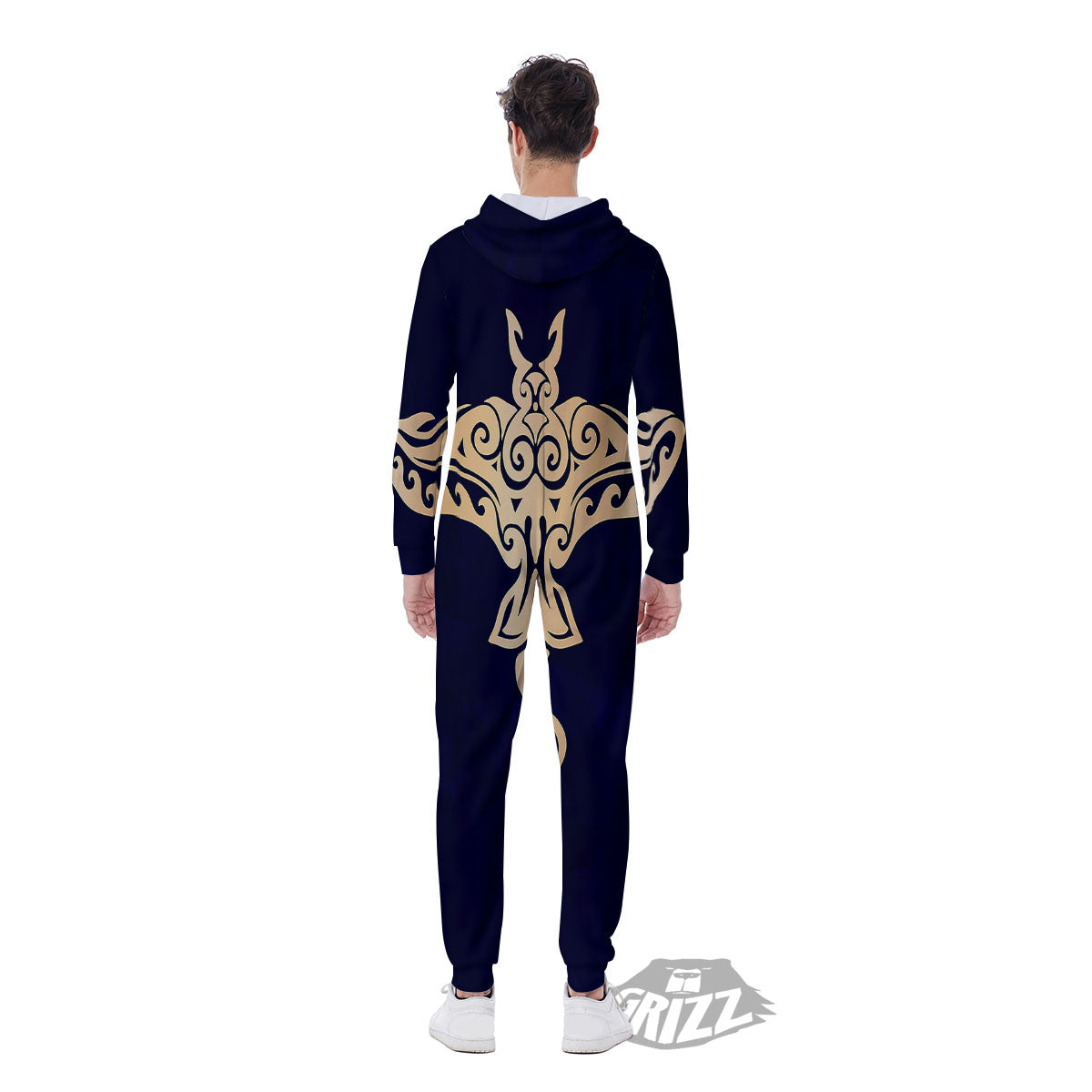 Stingray Spiritual Golden Print Men's Jumpsuit-grizzshop
