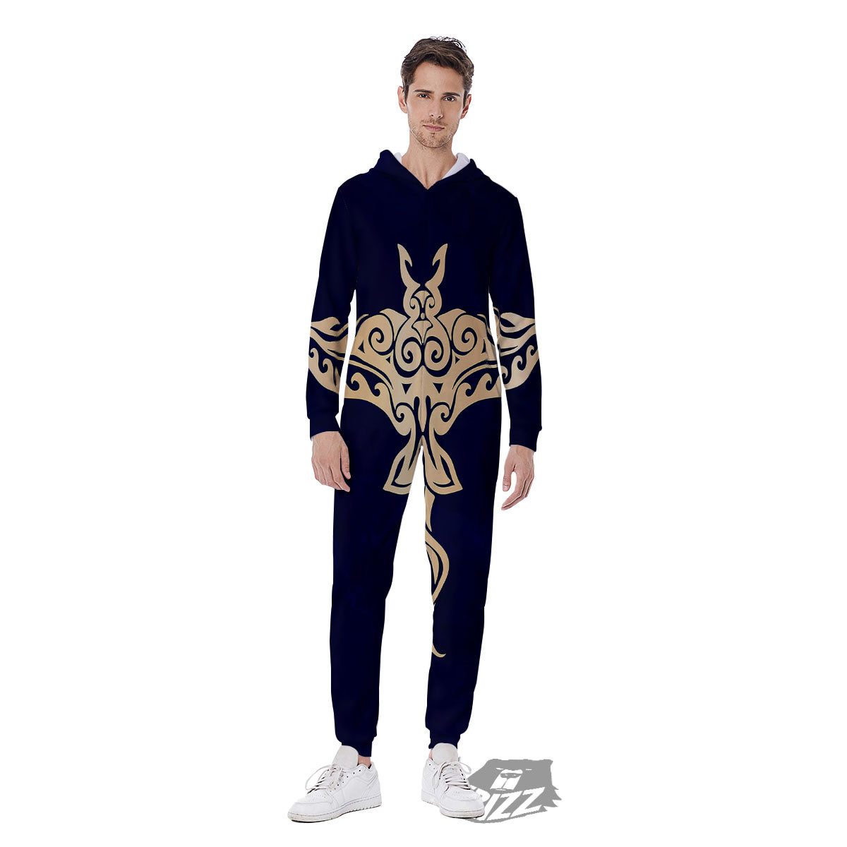 Stingray Spiritual Golden Print Men's Jumpsuit-grizzshop