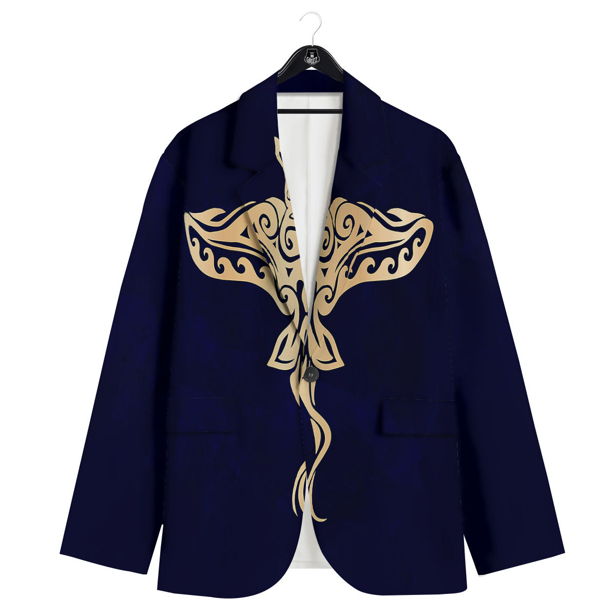 Stingray Spiritual Golden Print Men's Sport Coat-grizzshop