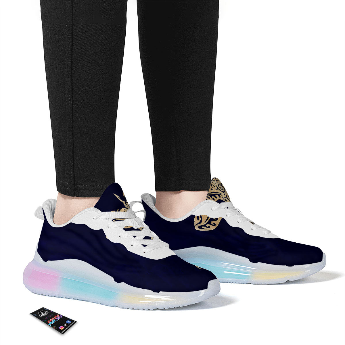 Stingray Spiritual Golden Print Running Sneakers-grizzshop