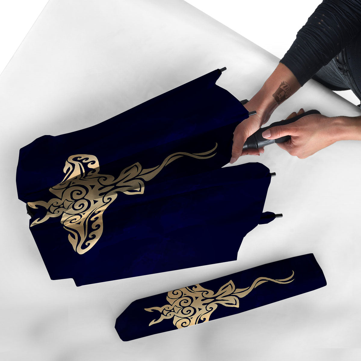 Stingray Spiritual Golden Print Umbrella-grizzshop