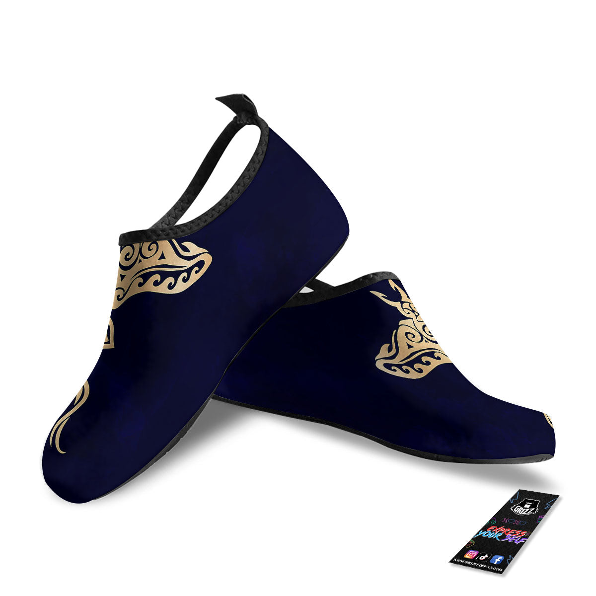 Stingray Spiritual Golden Print Water Shoes-grizzshop