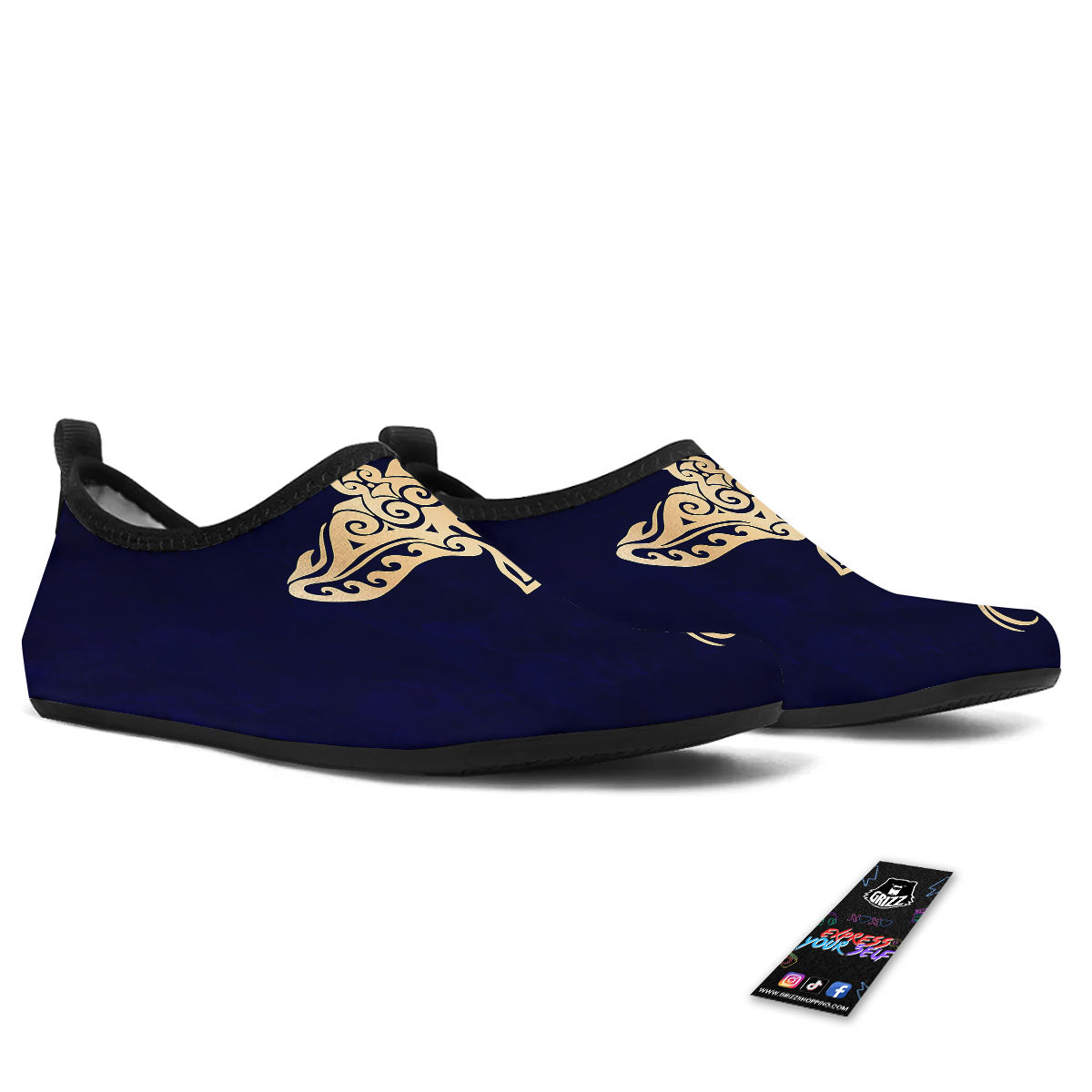 Stingray Spiritual Golden Print Water Shoes-grizzshop