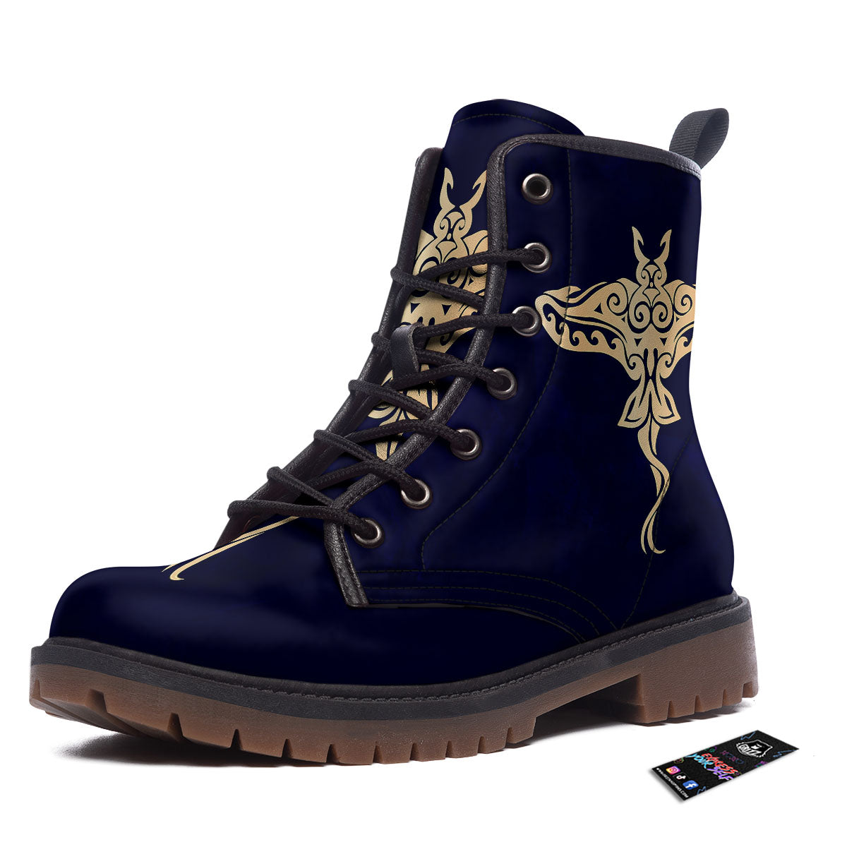 Stingray Spiritual Golden Print Work Boots-grizzshop