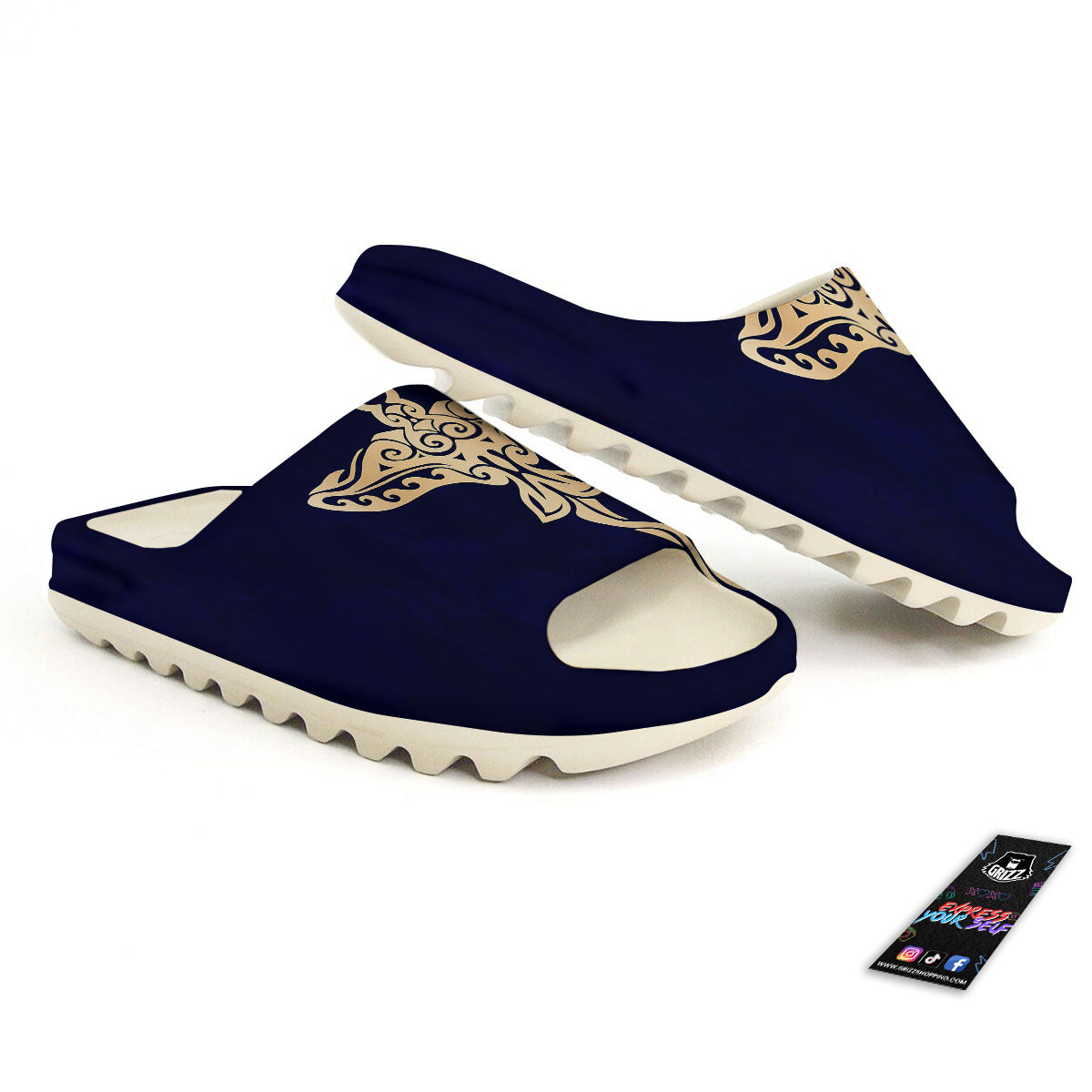 Stingray Spiritual Golden Print Sandals-grizzshop