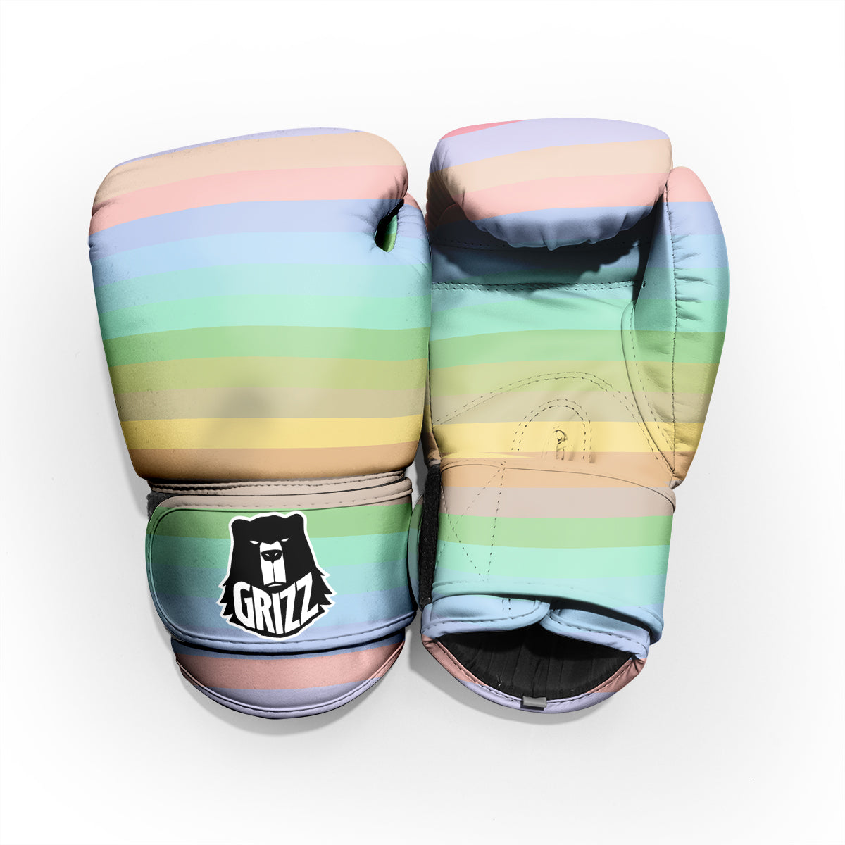 Stiped Rainbow Pastel Print Pro Boxing Glove
