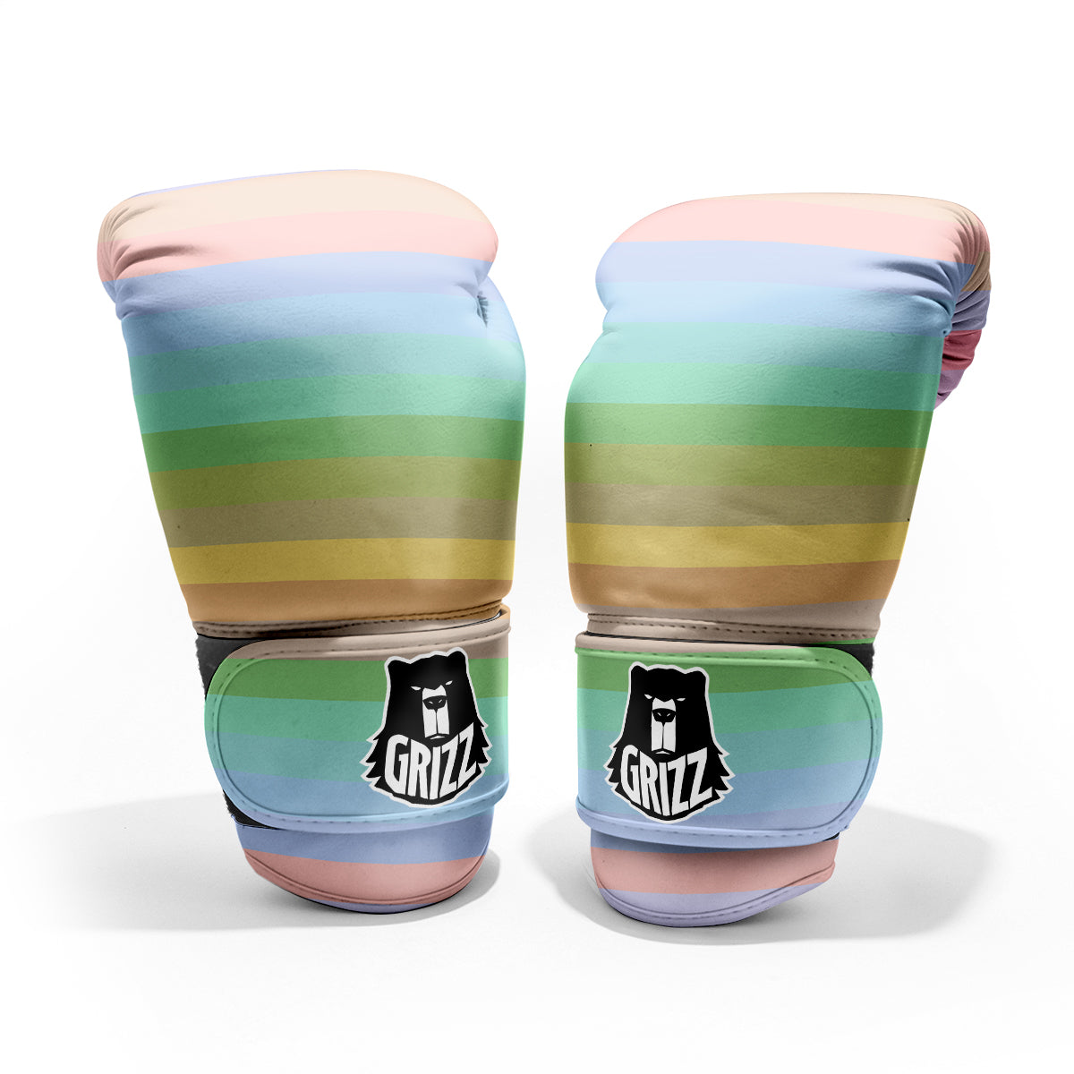 Stiped Rainbow Pastel Print Pro Boxing Glove