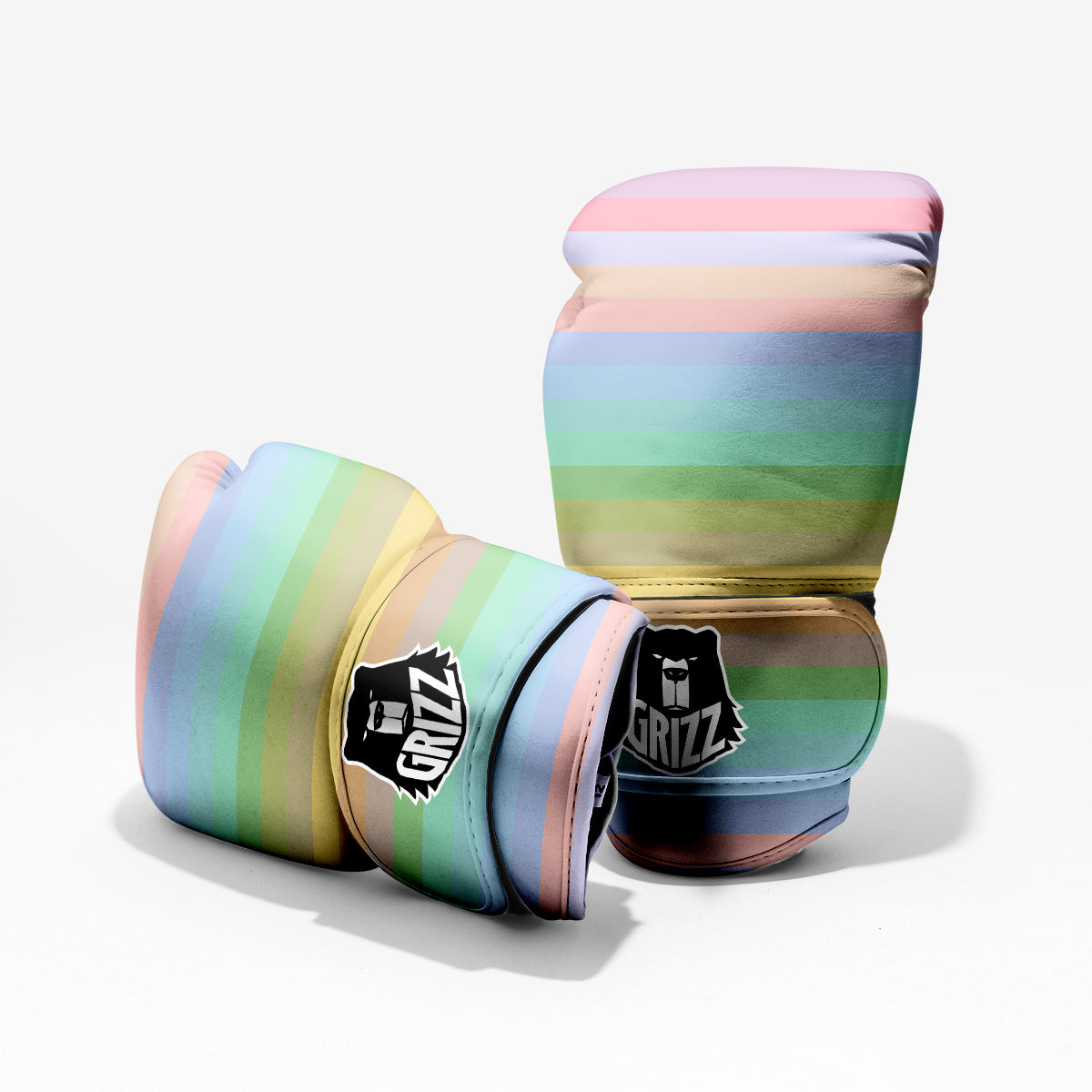 Stiped Rainbow Pastel Print Pro Boxing Glove
