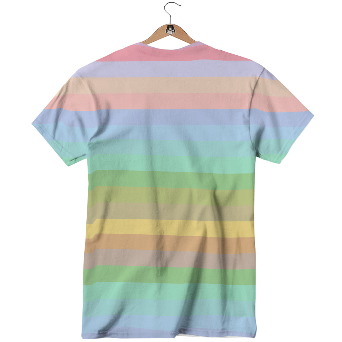 Stiped Rainbow Pastel Print T-Shirt-grizzshop