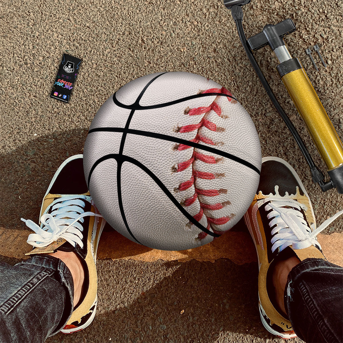 Stitching Baseball Print Basketball-grizzshop