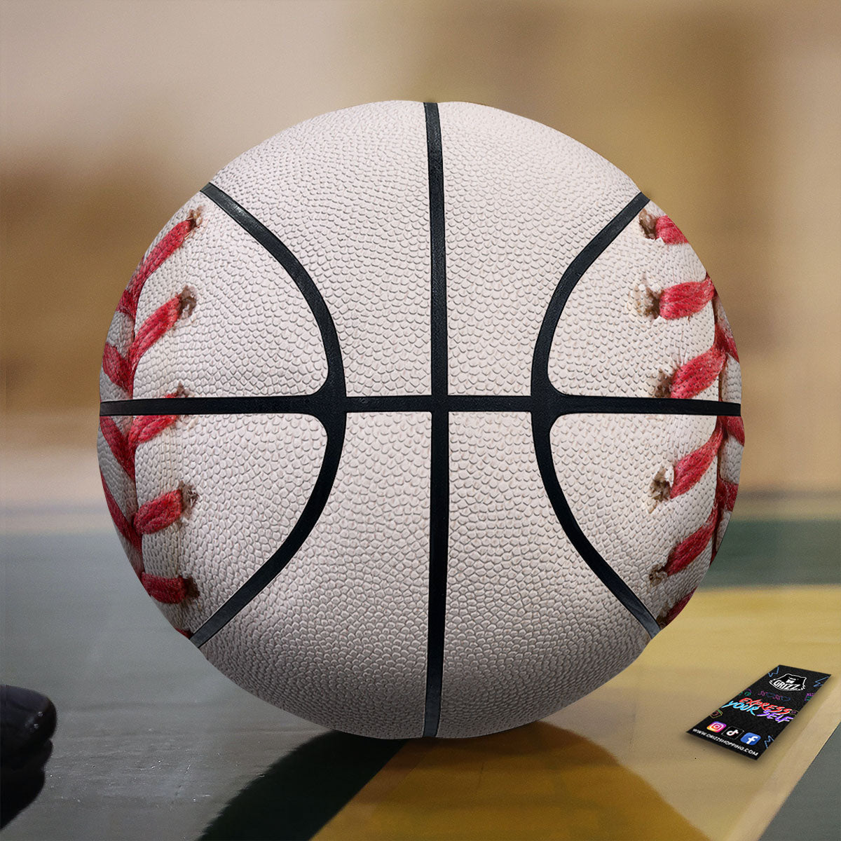 Stitching Baseball Print Basketball-grizzshop