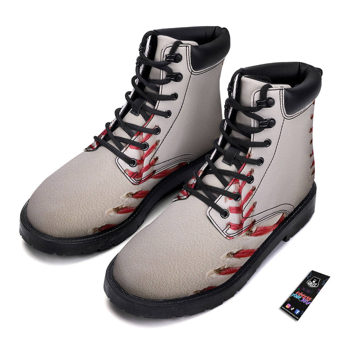 Stitching Baseball Print Boots-grizzshop