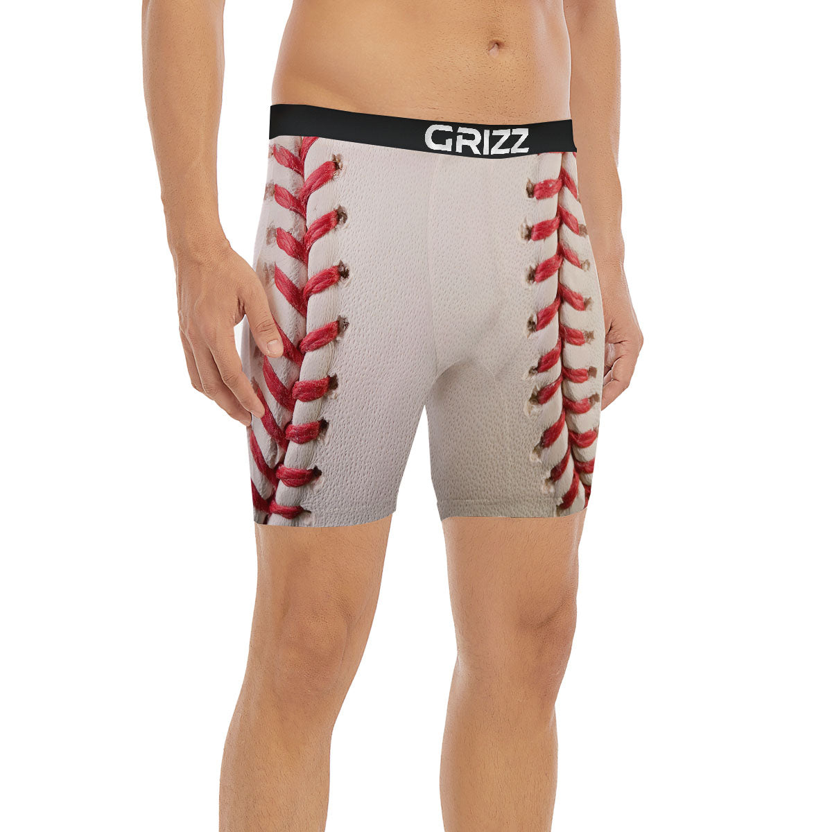 Stitching Baseball Print Boxer Briefs-grizzshop