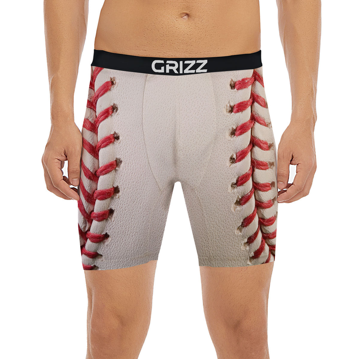 Stitching Baseball Print Boxer Briefs-grizzshop
