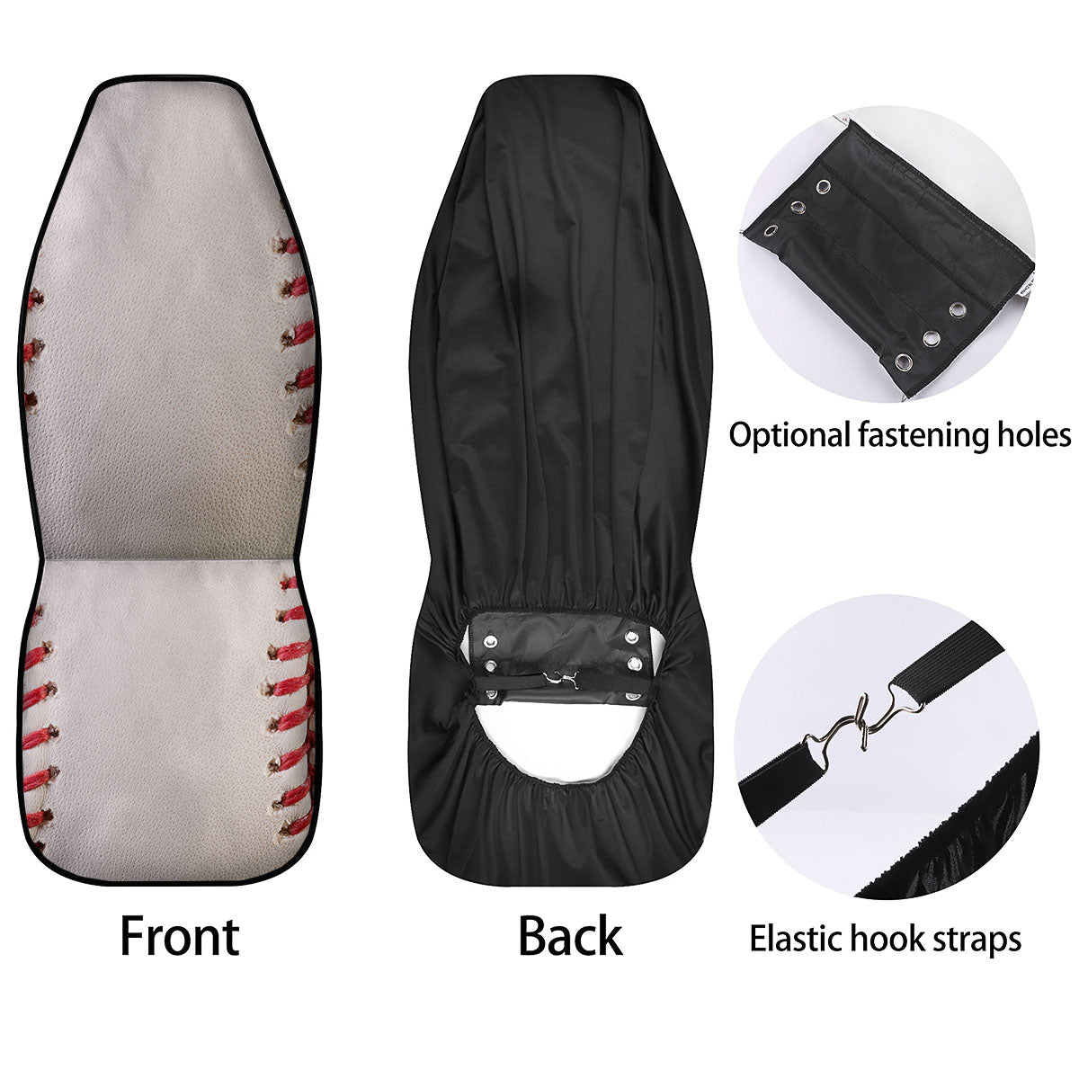 Stitching Baseball Print Car Seat Covers-grizzshop