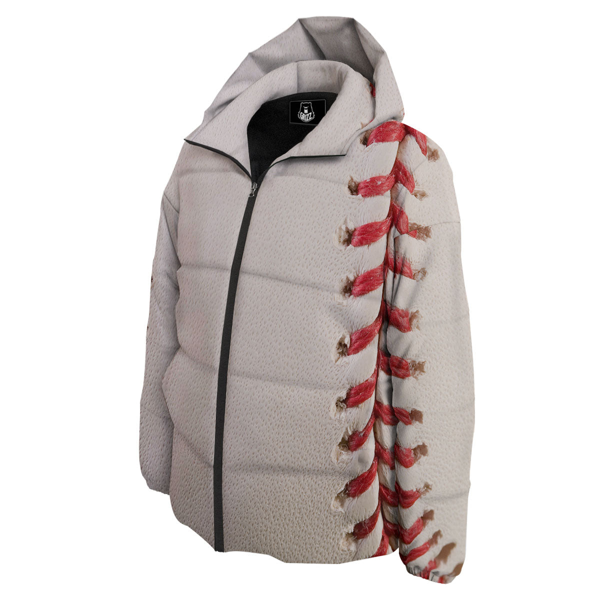 Stitching Baseball Print Down Jacket-grizzshop
