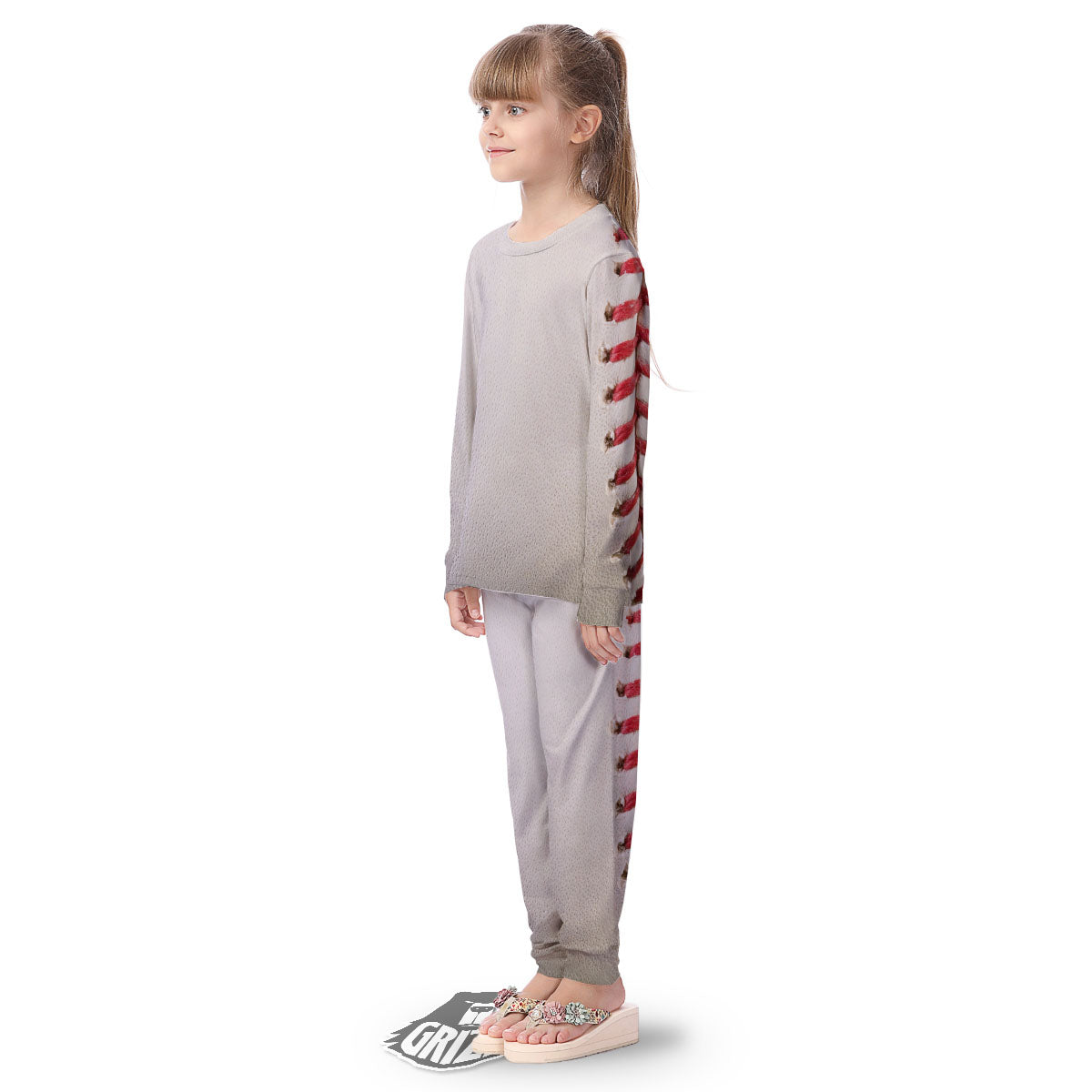 Stitching Baseball Print Kid's Pajamas-grizzshop