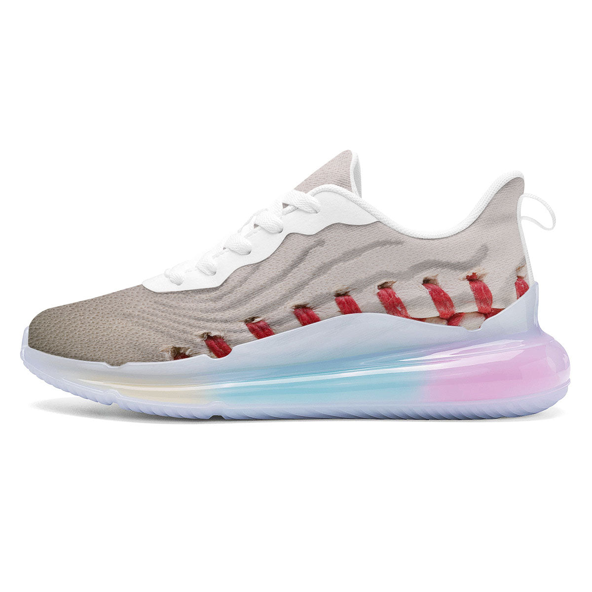 Stitching Baseball Print Running Sneakers-grizzshop