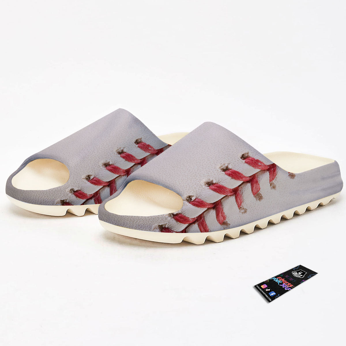 Stitching Baseball Print Sandals-grizzshop
