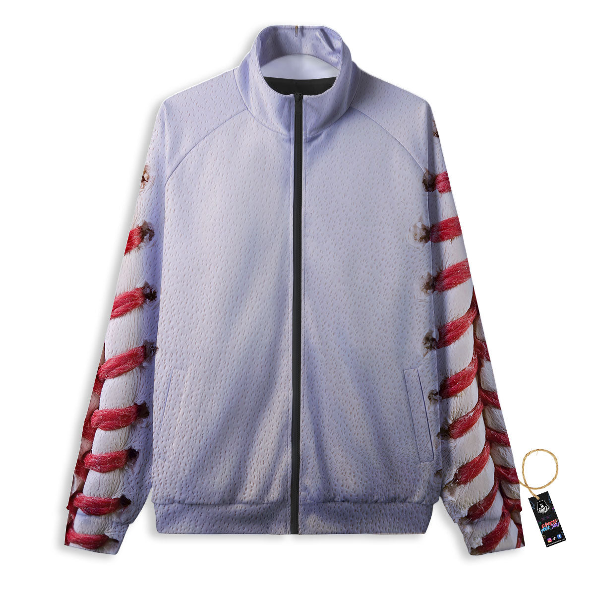 Stitching Baseball Print Track Jacket-grizzshop