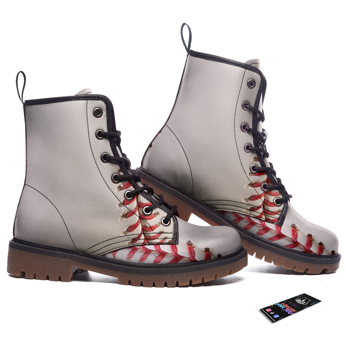 Stitching Baseball Print Work Boots-grizzshop